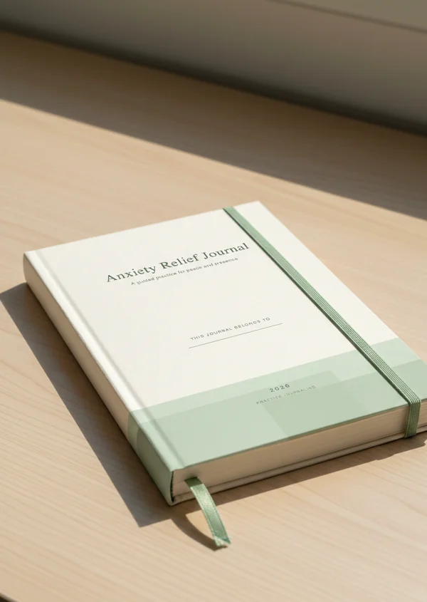 Anxiety Relief Journal cover - A guided practice for peace and presence