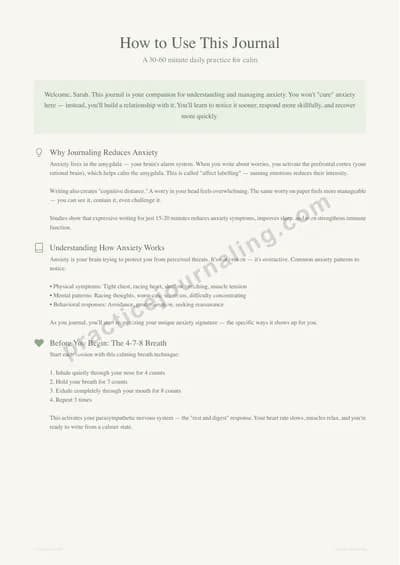 How to use your Anxiety Relief Journal guide