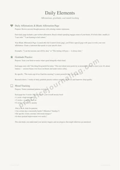 Worry Dump page for releasing anxious thoughts