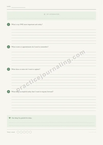 Daily bullet journaling page