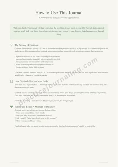 How to use your Gratitude Journal guide