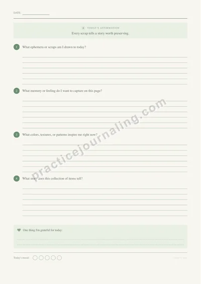 Daily junk journaling page