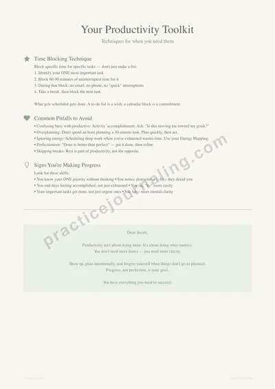 Weekly Review reflection page