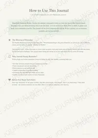 How to use your Ramadan Journal guide